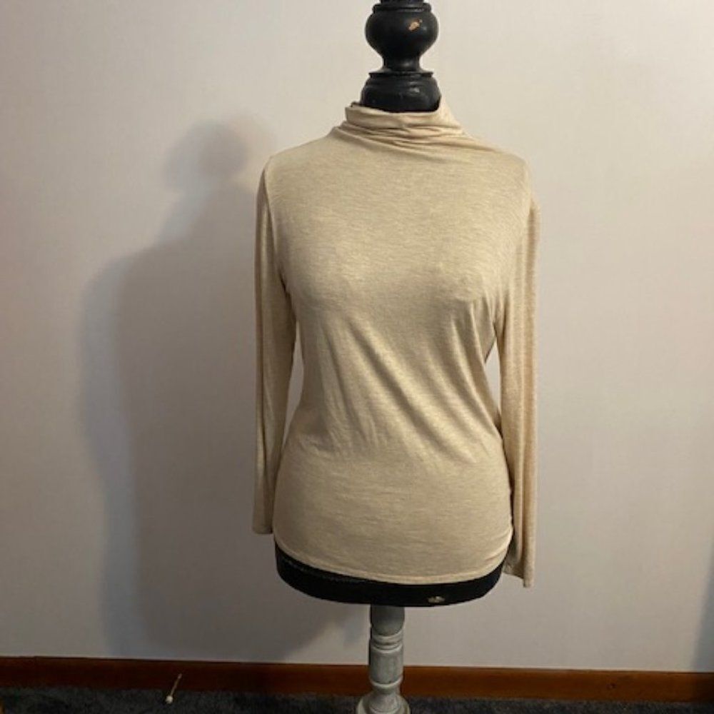 Moa Collection cream roll neck top, size XLarge